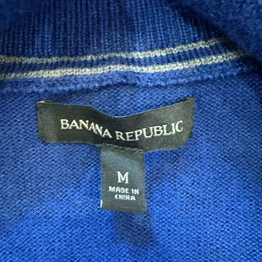 Banana Republic Merino Wool Blend Zip Up Sweater – Men’s Medium w/ Elbow Patches